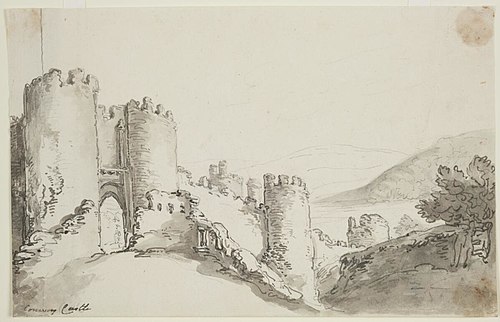 View of Conway Castle, , Thomas Rowlandson