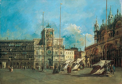 S. Mark's place in Venice with Clocktower, 1770, Francesco Guardi