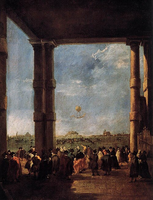 Venice Hot-Air Balloon Rising, 1784, Francesco Guardi