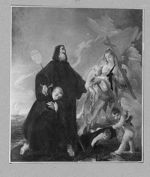 ecstasy of two monks; Allegorie des Glaubens und der Liebe, 1737, Francesco Guardi