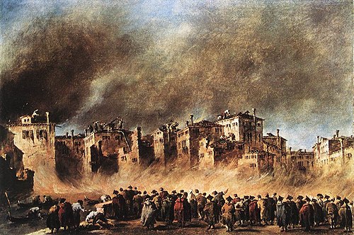Incendie dans le quartier de San Marcuola, 1790, Francesco Guardi