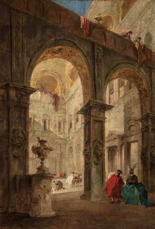 Palace Courtyard, 1777, Francesco Guardi