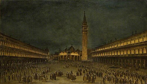 A Night Procession in the Piazza San Marco, 1755, Francesco Guardi