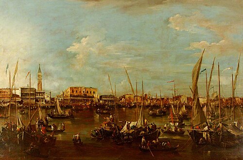 The Bacino di San Marco with the Molo and the Doge's Palace, Venice, 1757, Francesco Guardi
