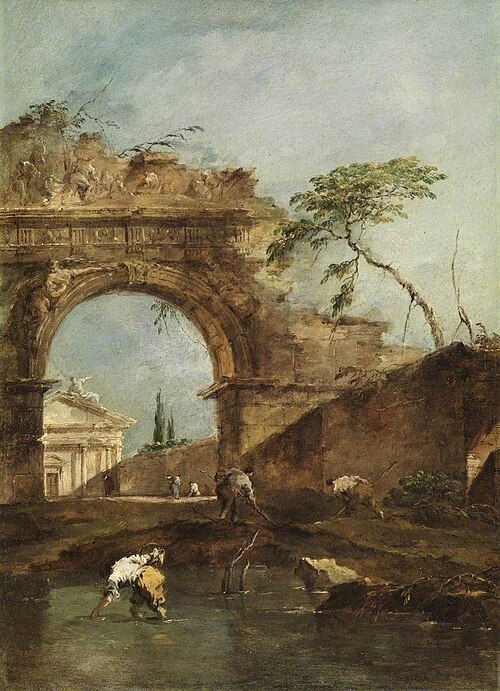 Landscape – Capriccio, 1780, Francesco Guardi