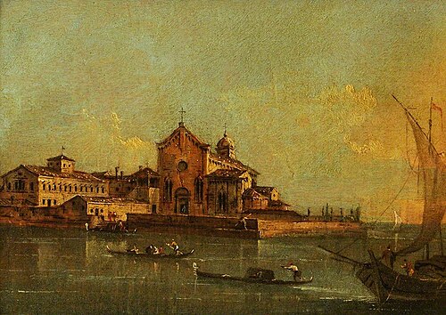 View of the Island of Sant'Elena, Venice, , Francesco Guardi