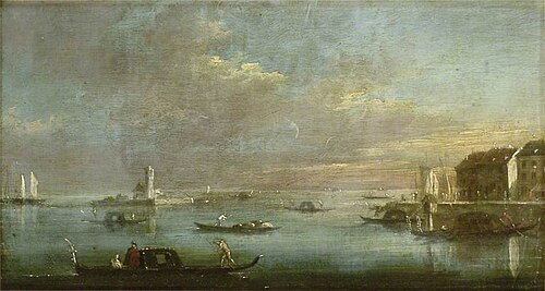The Venetian Lagoon at Sunset, , Francesco Guardi