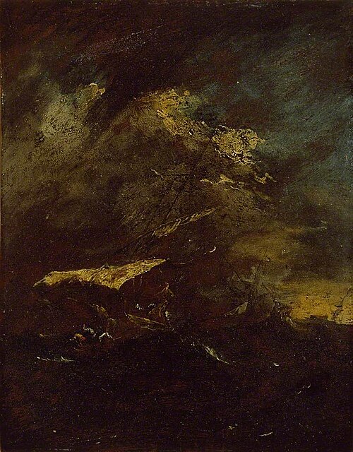 Two Vessels in a Storm, , Francesco Guardi