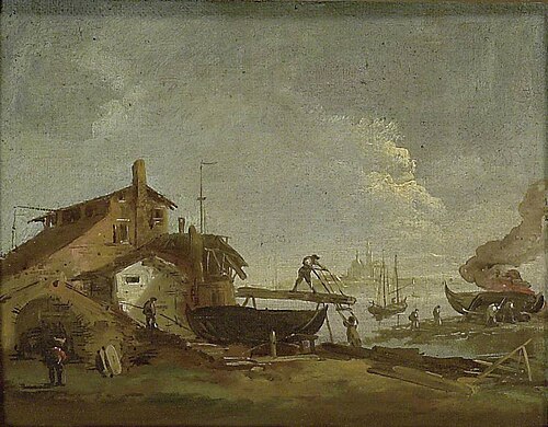 A Venetian Squero or Boatyard, , Francesco Guardi