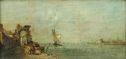 Lagoon Capriccio with a Ruined Arch, , Francesco Guardi