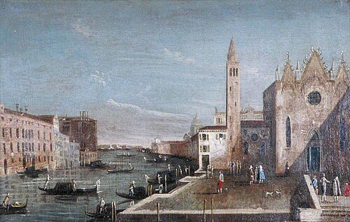 Venice: the Grand Canal looking South from Santa Maria della Carità towards the Bacino di San Marco, , Francesco Guardi