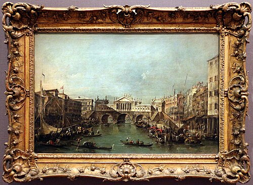 A ponte Rialto de acordo com o projeto de Palladio, 1770, Francesco Guardi