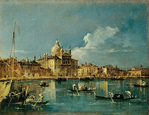 L’isola della Giudecca con le chiese delle Zitelle e del redentore, , Francesco Guardi
