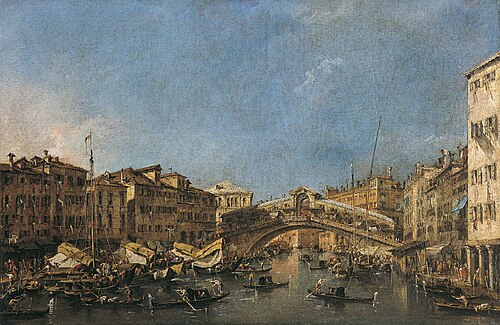 Le Pont du Rialto à Venise, 1760, Francesco Guardi