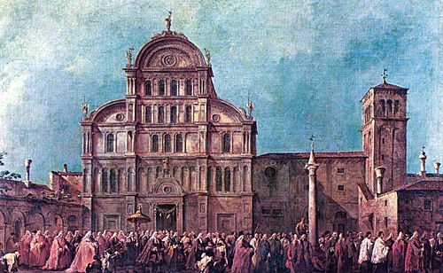 La Procession du doge de Venise à San Zaccaria, 1775, Francesco Guardi