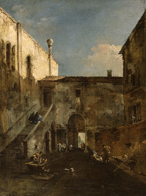 A Venetian Courtyard, 1770, Francesco Guardi