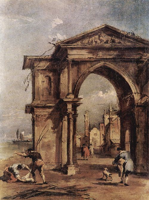 Fantasy Arch with Human Figures, 1770, Francesco Guardi