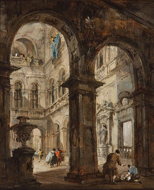 An architectural capriccio, 1750, Francesco Guardi