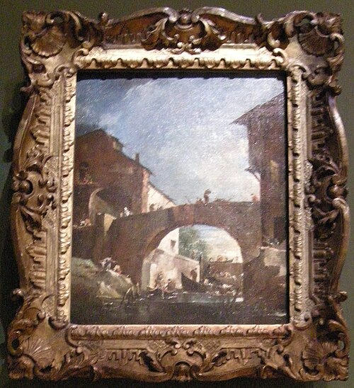 The lock at Dolo on the Brenta: Capriccio, 1780, Francesco Guardi