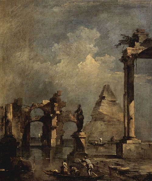 Capriccio avec pyramide, 1780, Francesco Guardi