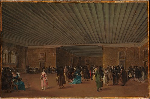 The Ridotto Pubblico at Palazzo Dandolo, 1765, Francesco Guardi