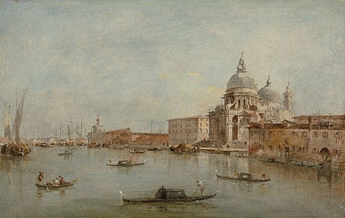 The Entrance of the Canal Grande with the Santa Maria della Salute, 1765, Francesco Guardi