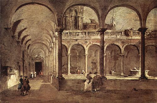 Cloître à Venise, 1750, Francesco Guardi