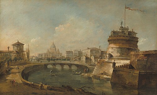 Fanciful View of the Castel Sant'Angelo, Rome, 1785, Francesco Guardi