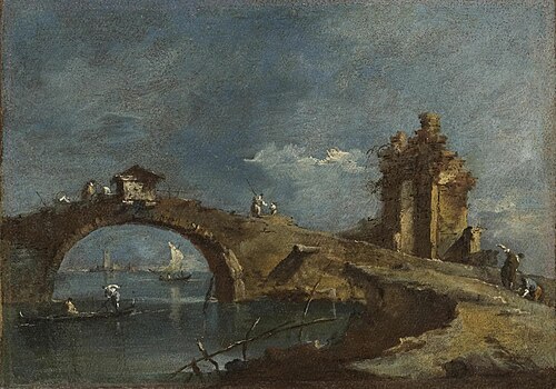Capriccio with a Bridge, , Francesco Guardi