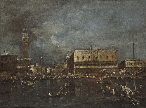 Doge's Palace and Libreria from the Laguna, , Francesco Guardi