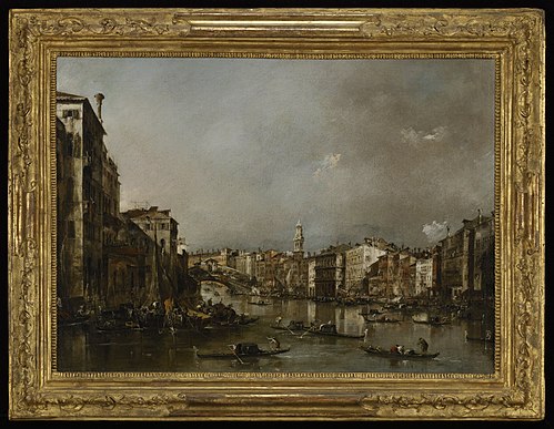 View up the Grand Canal Toward the Rialto, 1785, Francesco Guardi