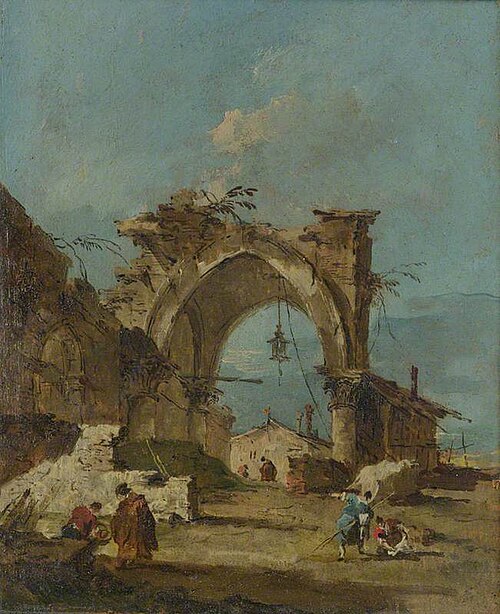 A Caprice with a Ruined Arch, 1775, Francesco Guardi