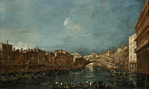 Regatta at the Rialto Bridge, 1770, Francesco Guardi