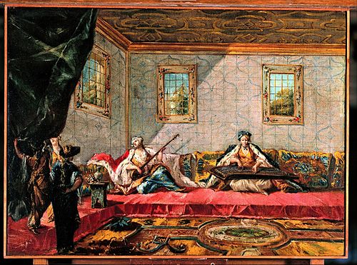 Two Odalisques Playing Music in the Harem, 1742, Francesco Guardi