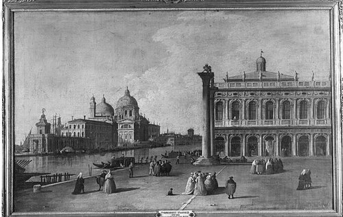 Piazetta mit Blick auf Santa Maria della Salute (Nachahmer), 1752, Francesco Guardi