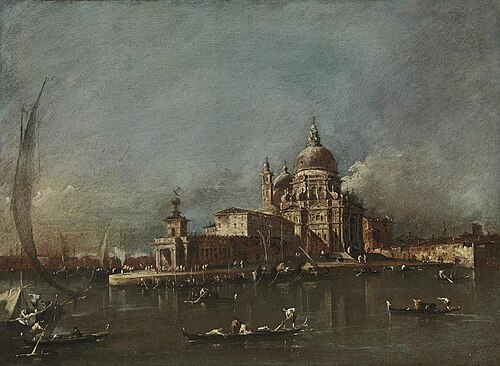 Blick auf Santa Maria della Salute und die Dogana, 1780, Francesco Guardi