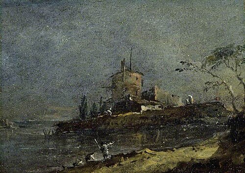 View near Venice, , Francesco Guardi