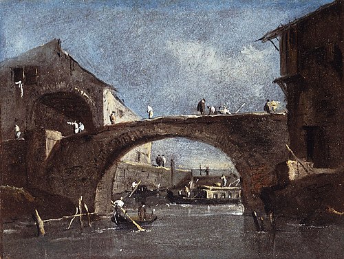 Bridge at Dolo, 1780, Francesco Guardi