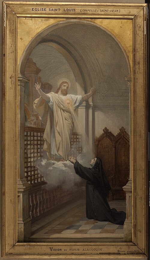 Esquisse pour l'église Saint-Louis-en-l'Ile : Vision de sainte Marie Alacocque, 1870, Jules Dauban