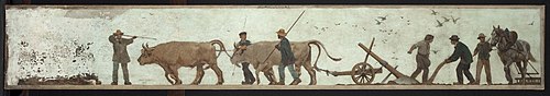 Esquisse pour l'école de la rue Château-Landon (10ème arrondissement) : L'agriculture. Le labourage, 1881, Jules Didier