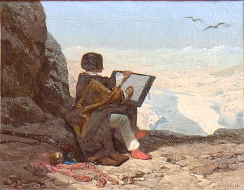 Jules Laurens peignant l'Euphrate, , Jules Didier