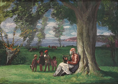 Homère et les bergers, 1932, Jules Flandrin