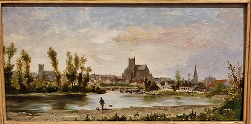 Vue d'Auxerre, 1865, Jules Jacques Veyrassat
