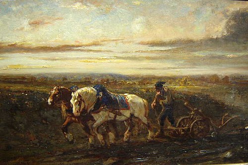Chevaux au labour, 1850, Jules Jacques Veyrassat