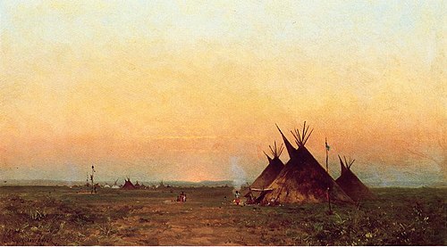 Indian encampment, , Jules Tavernier