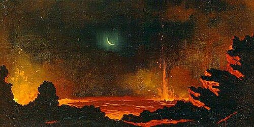 Volcano Hawaii, 1888, Jules Tavernier