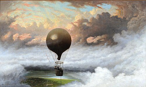 A Balloon in Mid-Air, 1875, Jules Tavernier