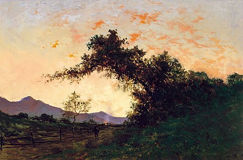 Marin Sunset in Back of Petaluma, 1875, Jules Tavernier