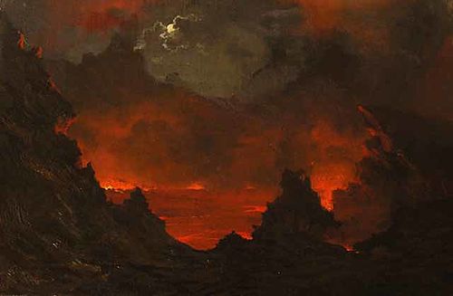 Pleine Lune au-dessus du Kilauea, 1887, Jules Tavernier
