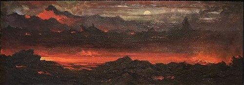 Une éruption, Hawaii, 1880, Jules Tavernier